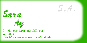 sara ay business card